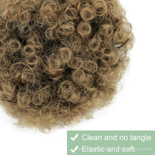 Vigorous Cheap Price Short Hair Extension Fluffy Kinky Curly Updo Chignon Ombre Color For Black Women Synthetic Afro Hair Bun
